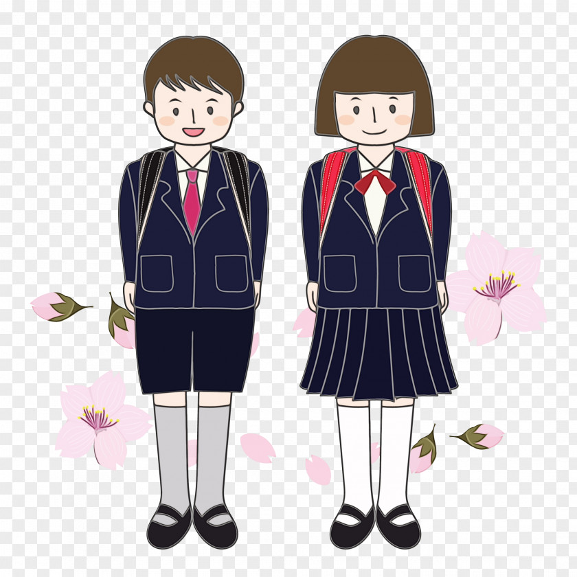 Graduation Ceremony School Uniform Cartoon Illustration PNG