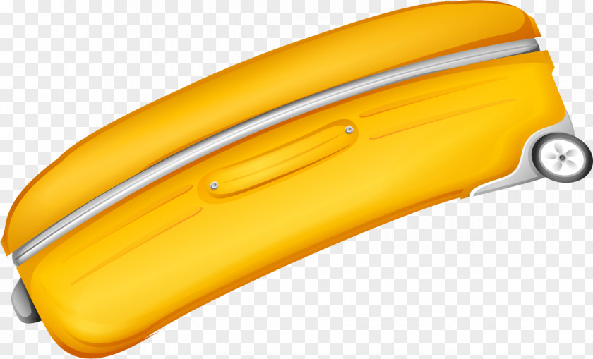 Cartoon Yellow Suitcase Baggage PNG