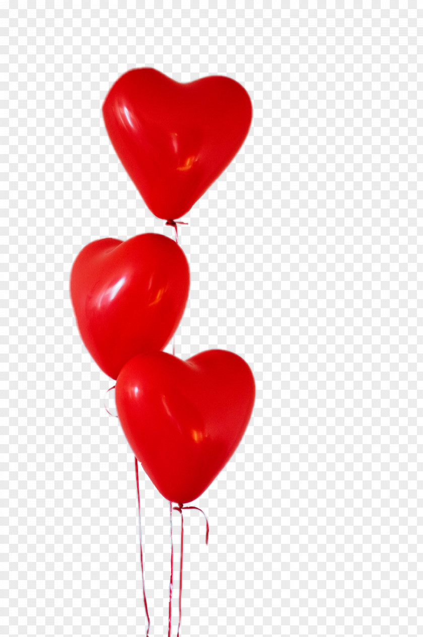 Red Confetti Balloon Heart Valentine's Day PNG