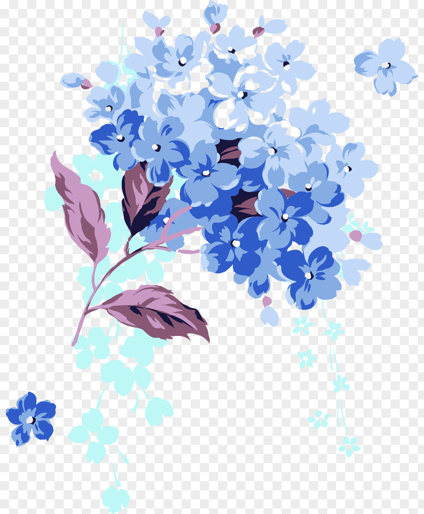 Blue Plant Clip Art Drawing Floral Design PNG