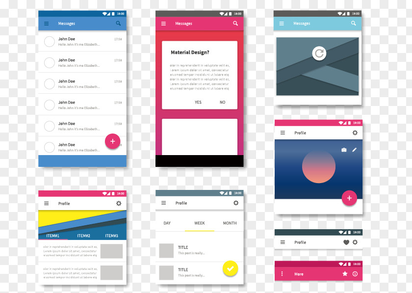 Phone UI Page Material Design User Interface PNG
