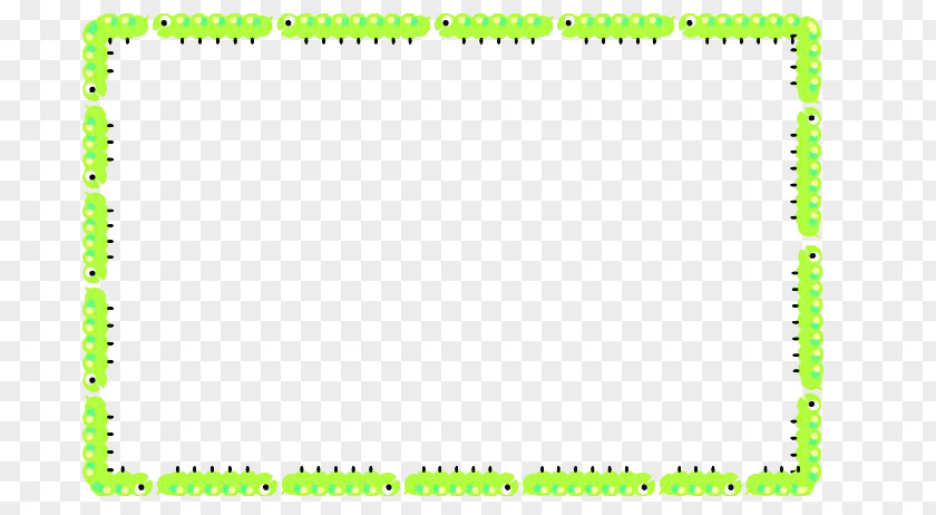 Caterpillar Border Square Area Green Pattern PNG