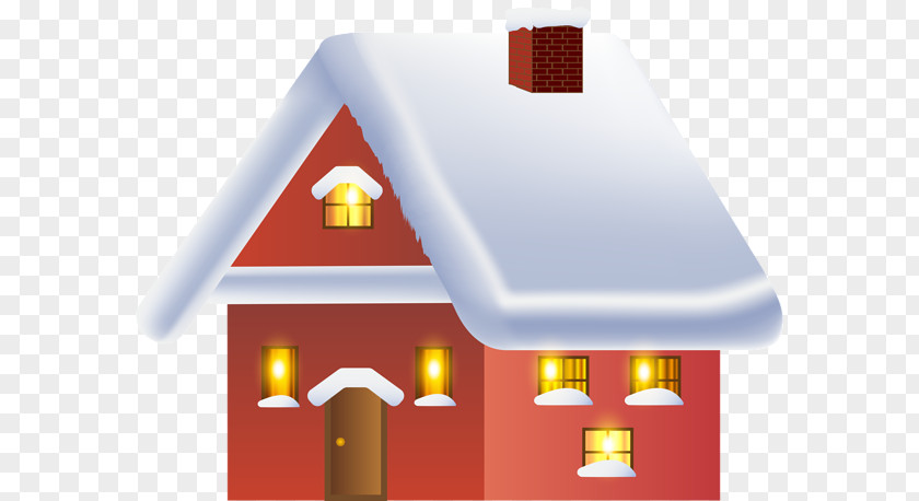 Hand-painted Snow House Clip Art PNG