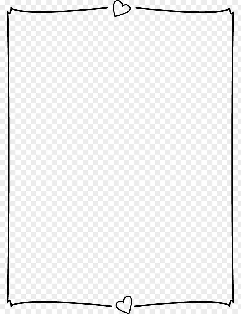 Heart Page Border Black And White Angle Point Pattern PNG