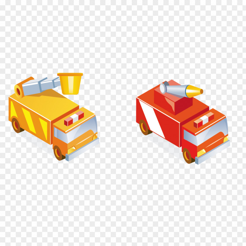 Yellow Fire Engine Red Material Department Illustration PNG