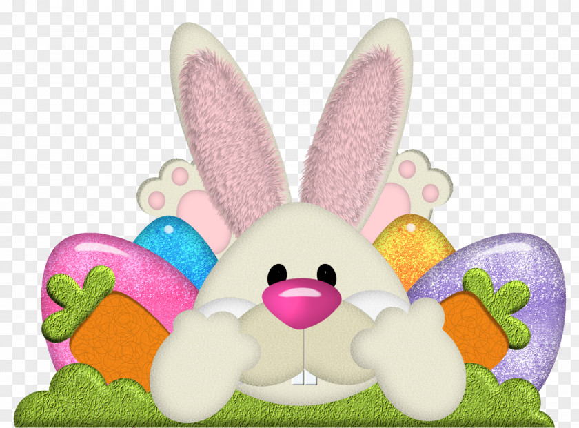 Easter Bunny With Eggs Transparent Clipart Clip Art PNG
