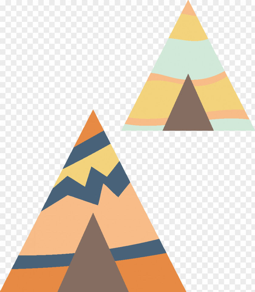 Features Simple Pyramid Cartoon Pattern PNG