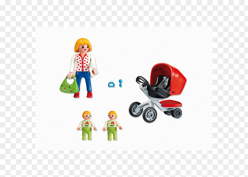 Toy Playmobil 5573 Maman Avec Jumeaux Et Landau Baby Transport Mother PNG