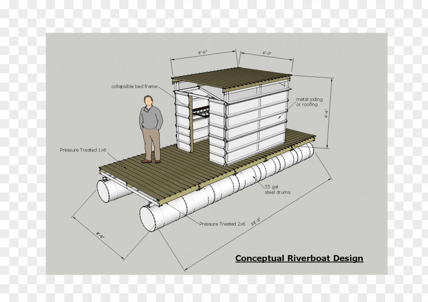 Boat Pontoon Building Houseboat Raft PNG