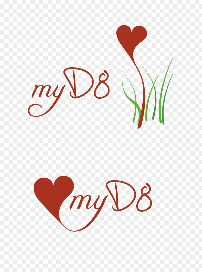 Valentine's Day Love Line Logo Clip Art PNG