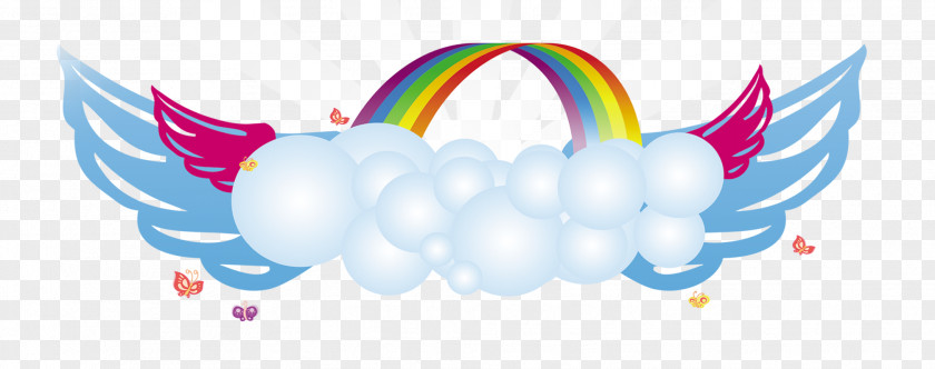 Waving Wings Rainbow Color Bubble PNG