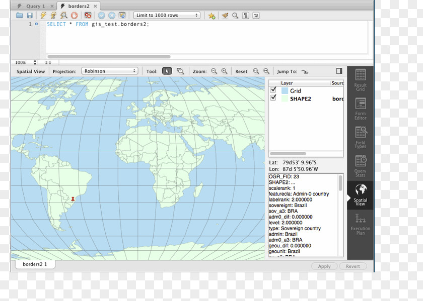 Geometric Map MySQL Workbench Spatial Database View PNG