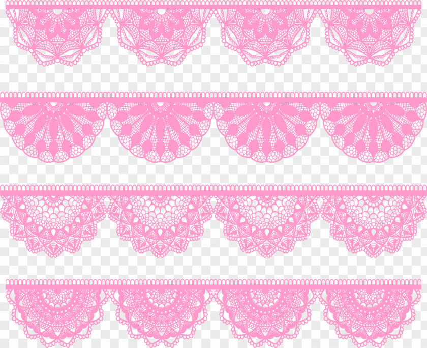 Pink Fan-shaped Lace Edge Download PNG