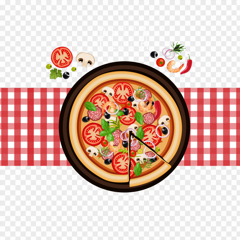 Pizza Plan View Vector Take-out Italian Cuisine Fast Food Doner Kebab PNG