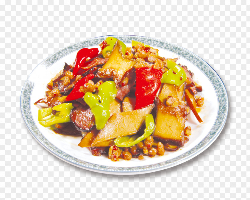 Smoked Dry Fried Bacon Sichuan Cuisine Twice Cooked Pork Chinese Hunan PNG
