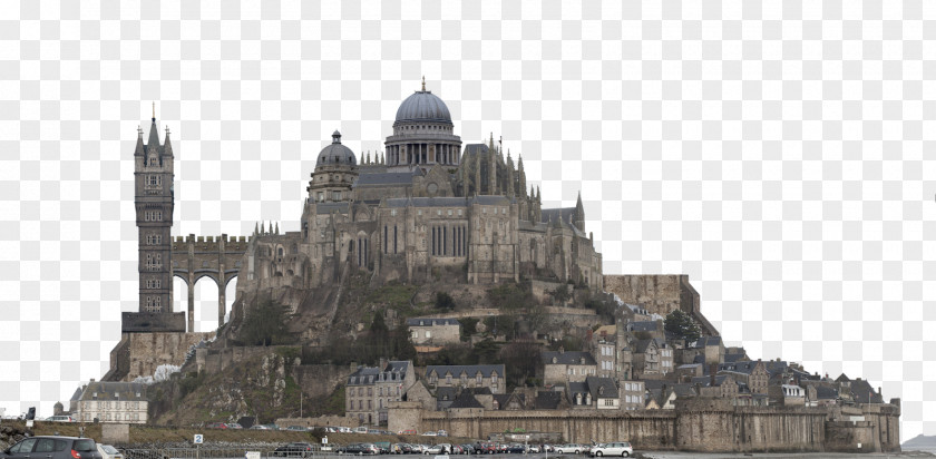 Fantasy City Mont Saint Michel Abbey Saint-Malo Saint-Michel Bay Medieval Architecture PNG