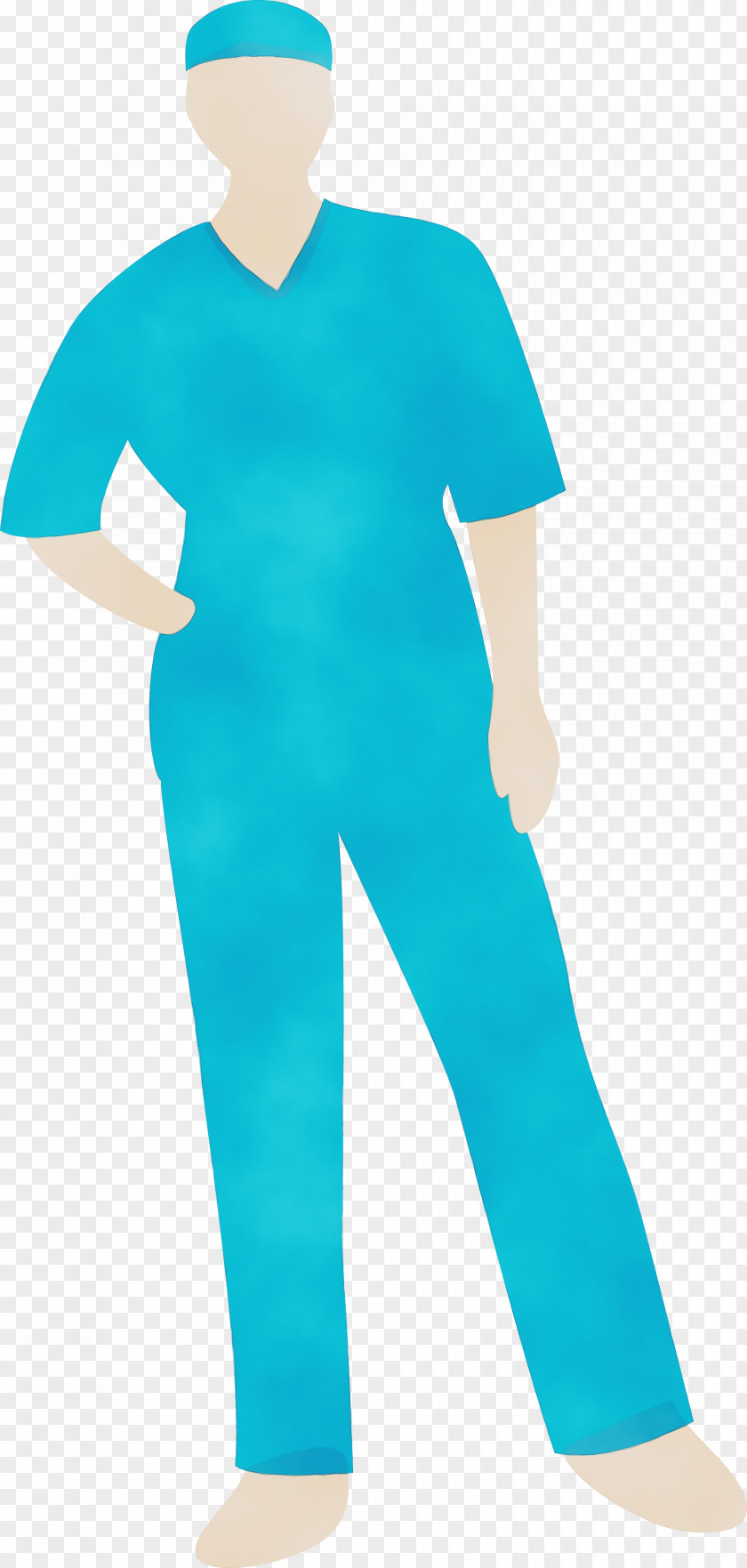 Sleeve Medical Glove Uniform Turquoise PNG