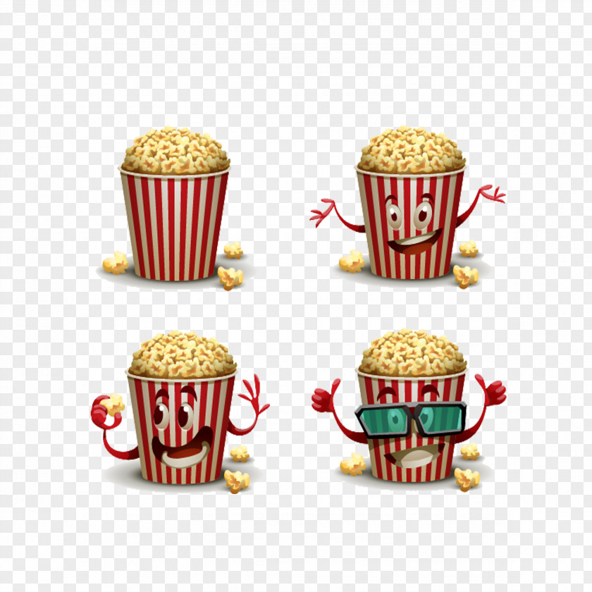 Cartoon Popcorn Illustration PNG