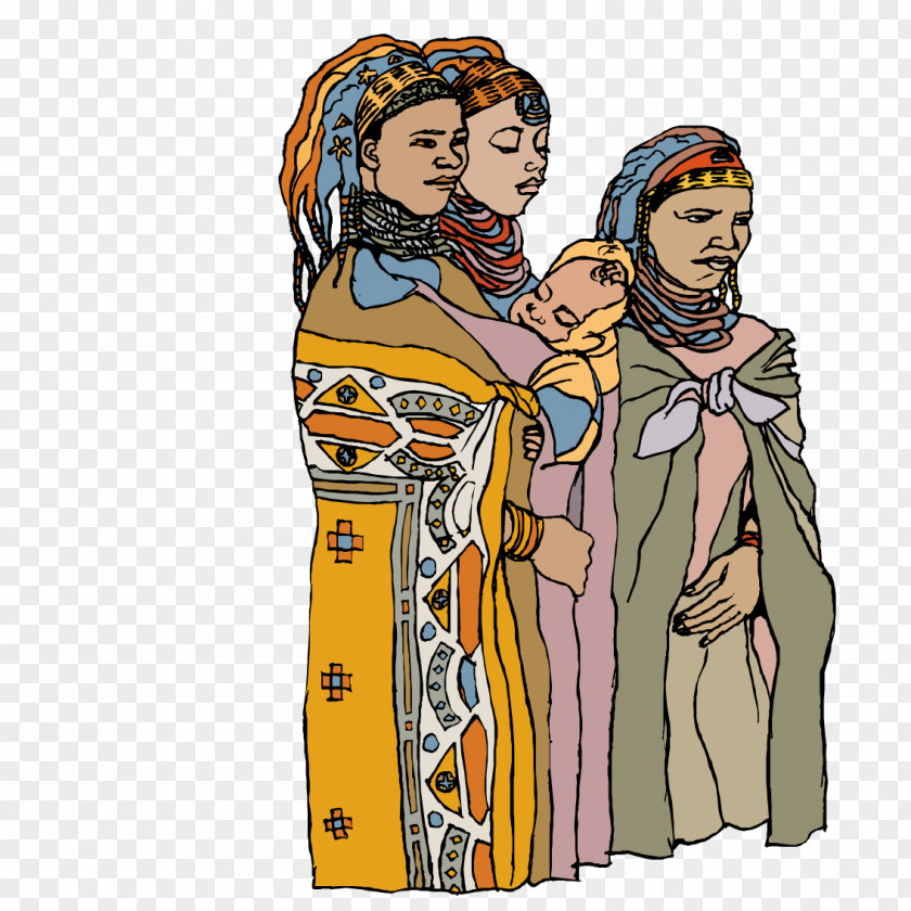 Foreign Women Carrying Children Cartoon Child Woman Illustration PNG