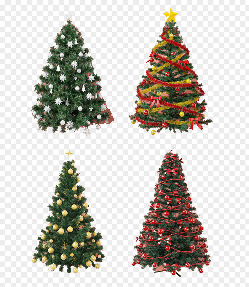 Four Christmas Tree Ornament Gift PNG