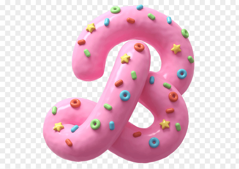Pink Fonts Donuts Typography 3D Computer Graphics Font PNG