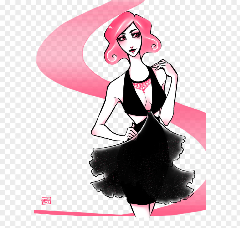Pink Lady Martini Fashion Illustration Drawing Visual Arts PNG