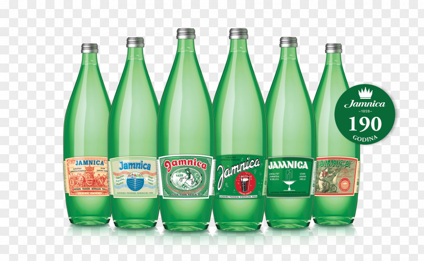 Water Mineral Jamnica Glass Bottle PNG