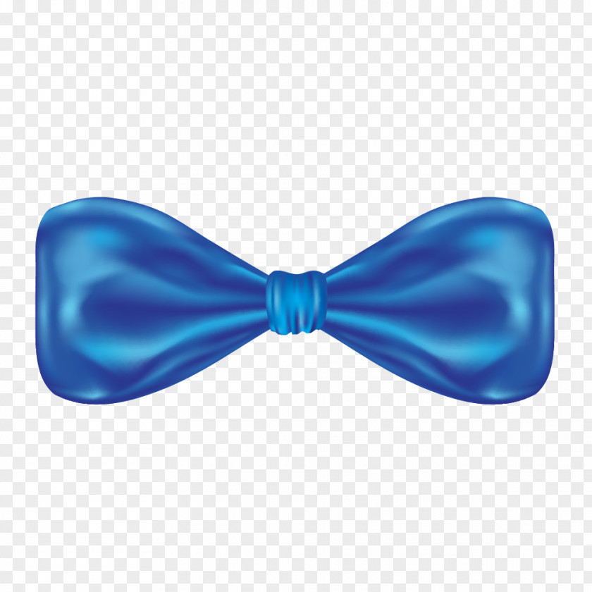 Blue Silky Ribbon Texture Bow Tie PNG