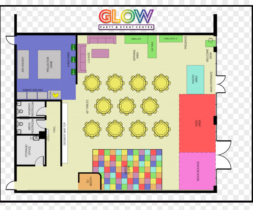 Confetti Blast Floor Plan Glow Party Event House PNG