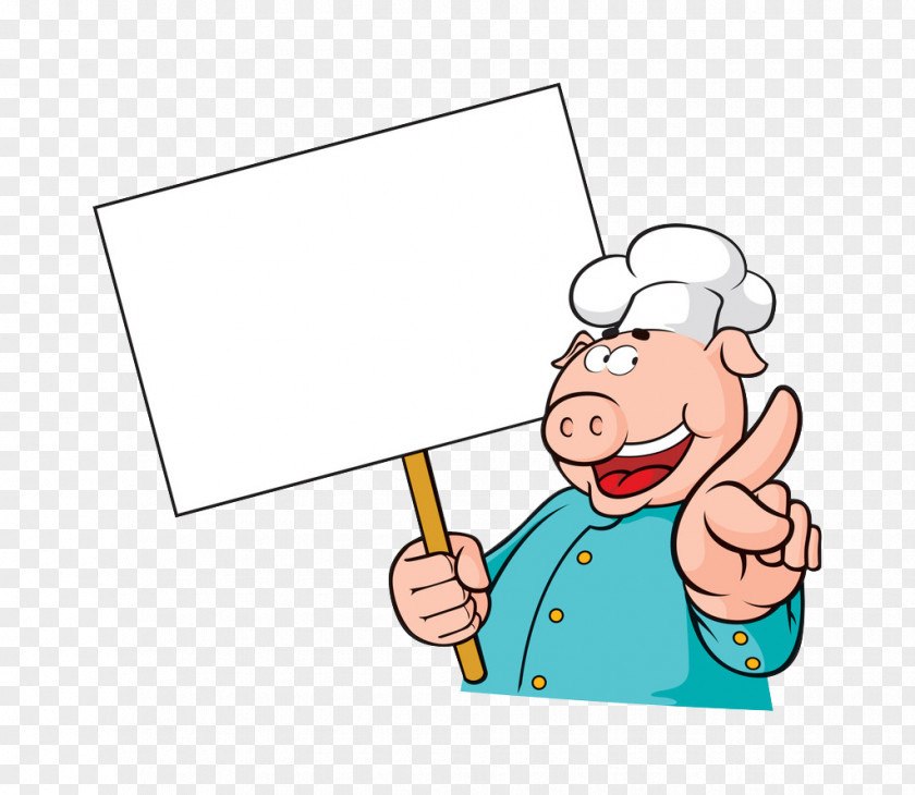 Cute Little Pig Cook Chef Cartoon PNG