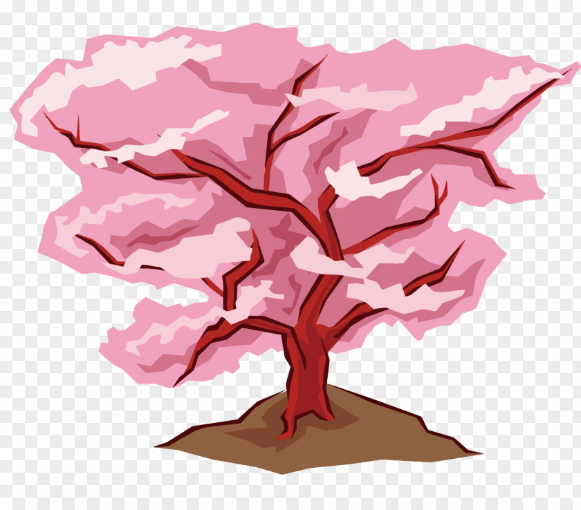 Vector Cherry Tree Blossom Clip Art PNG