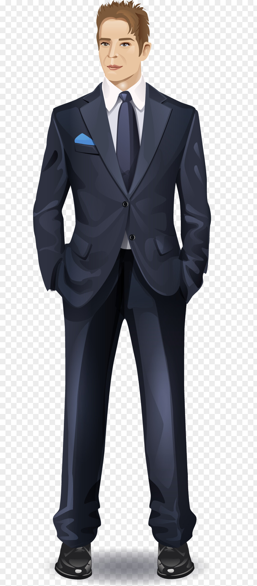 Vector Painted Suit Man Tuxedo PNG