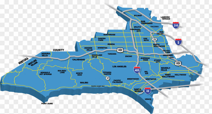 Laço Los Angeles San Fernando Valley Map County Electoral District PNG