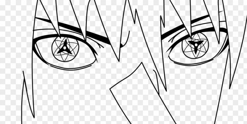 Right Eye Sasuke Uchiha Black And White Coloring Book Clan Drawing PNG