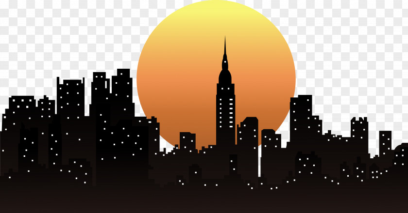 Vector Sunrise New York City Download Skyline PNG