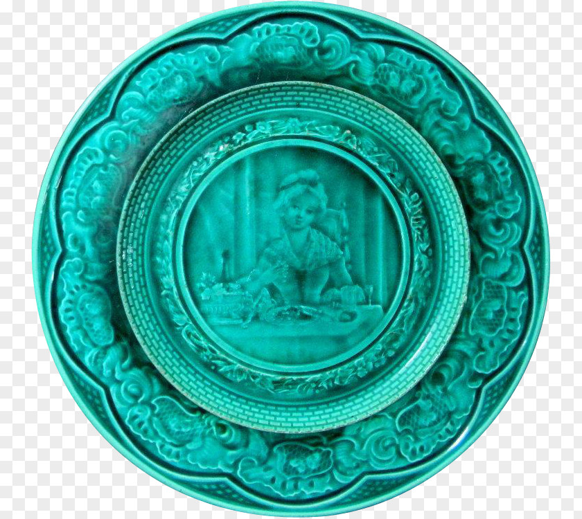 Plate Platter Circle Turquoise Tableware PNG