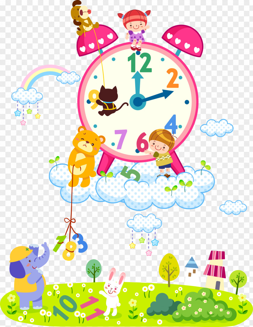 Vector Cartoon Clock Alarm Smartwatch PNG