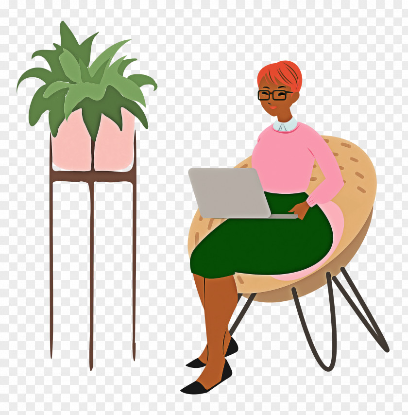 Alone Time Lady Computer PNG