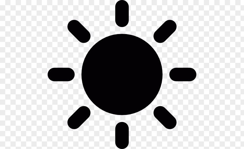 White Sun Black Solar Symbol PNG