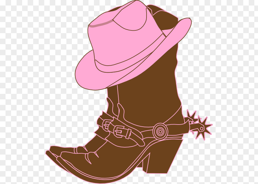 Cowgirl Cowboy Boot Hat Clip Art PNG