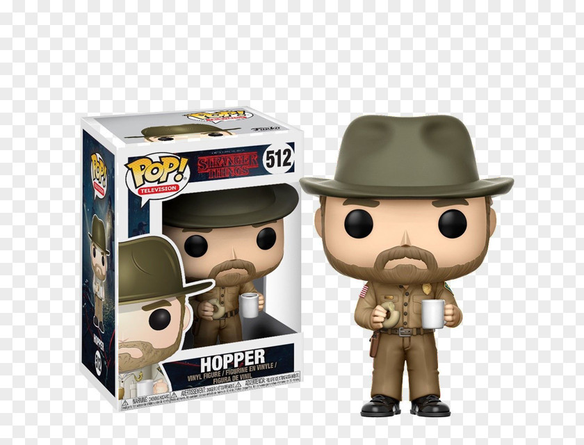 Stranger Things Hopper Chief Funko Pop Television Eleven Toy With Eggoschase Figure PNG
