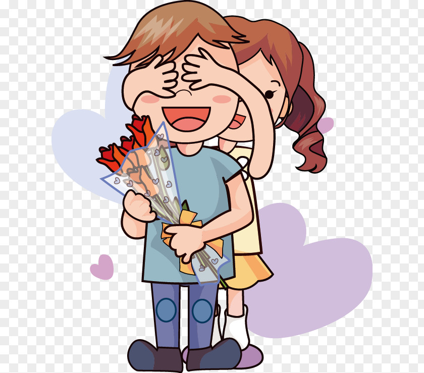 Cartoon Couple Drawing Romance PNG