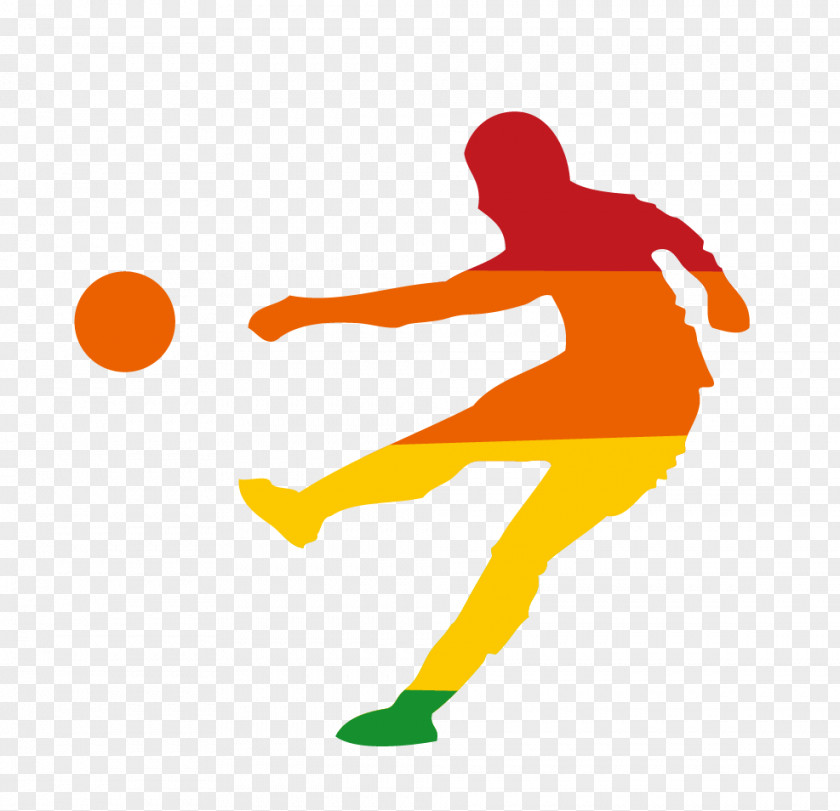 Silhouette Figures Football Player Sticker PNG