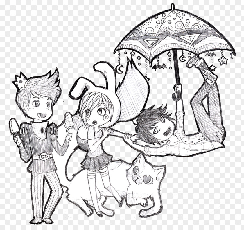 Summer. Summer Time Fionna And Cake Line Art Marceline The Vampire Queen Finn Human Drawing PNG