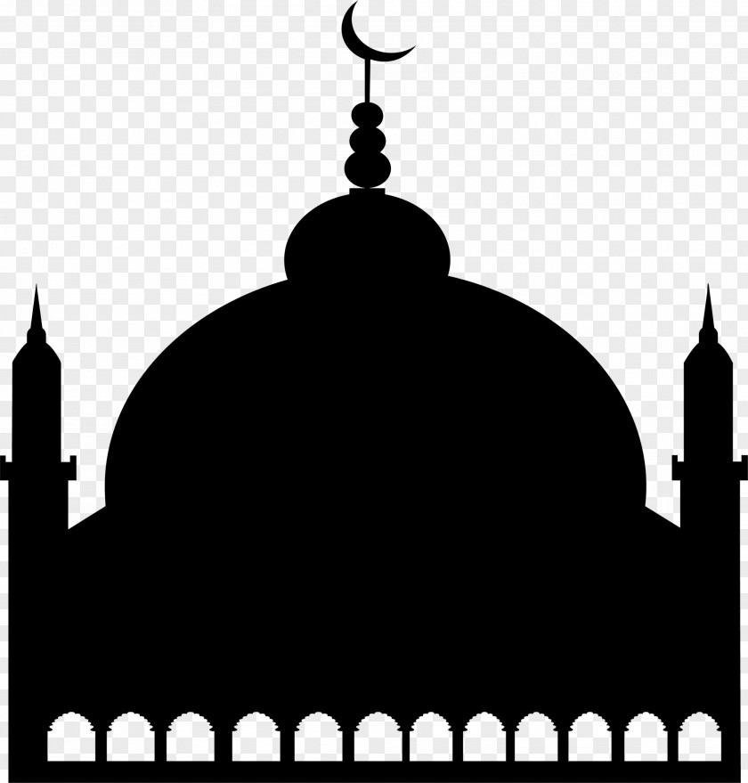 Black Minimalist Church Symbol Mosque Salah Logo PNG