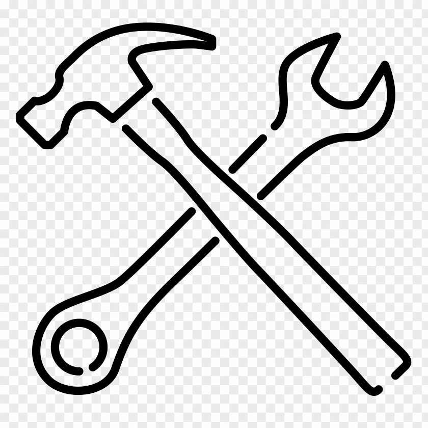 Blackandwhite Symbol Hammer Cartoon PNG