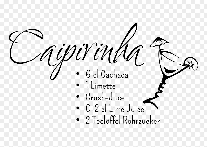 Cocktail Caipirinha Wall Decal Recipe PNG