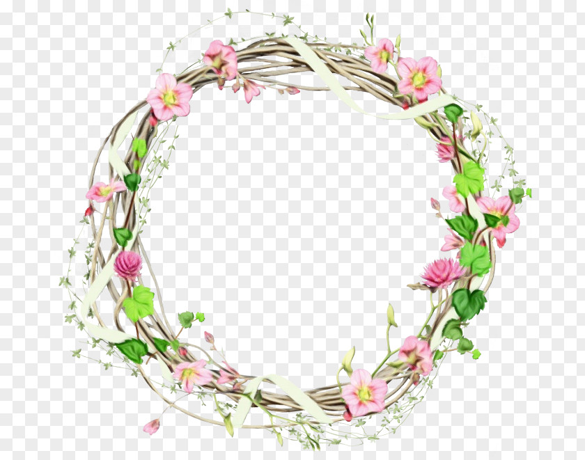 Plant Lei Watercolor Wreath Background PNG