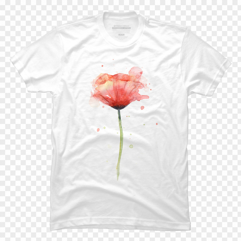 T-shirt Poppy Watercolor Painting Flower Mat PNG