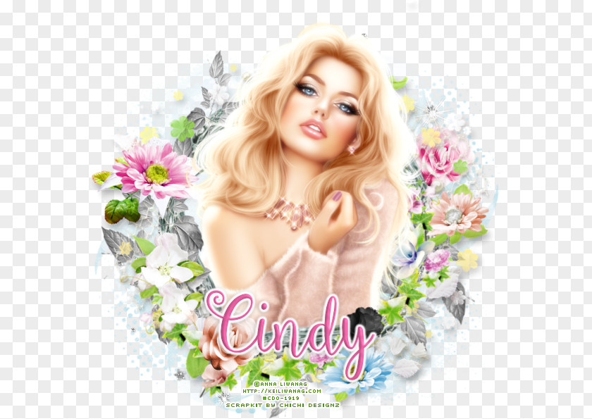 Anna Liwanag Blond Barbie Brown Hair Lilac Flower PNG